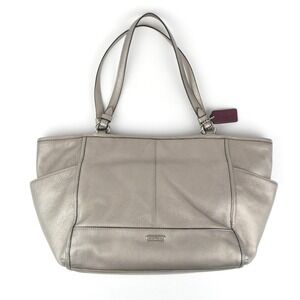 Coach‎ Carrie Pewter Leather Shoulder Bag Tote F29898